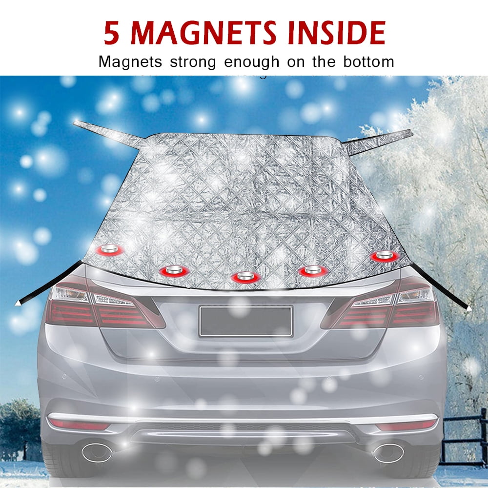 IC ICLOVER Winter Snow Cover & Car Rear Windshield with Magnetic Edge Shade Ice Frost Sun Rain Resistant Waterproof Windproof Dustproof for Outdoor Cars ,Suvs & Vans