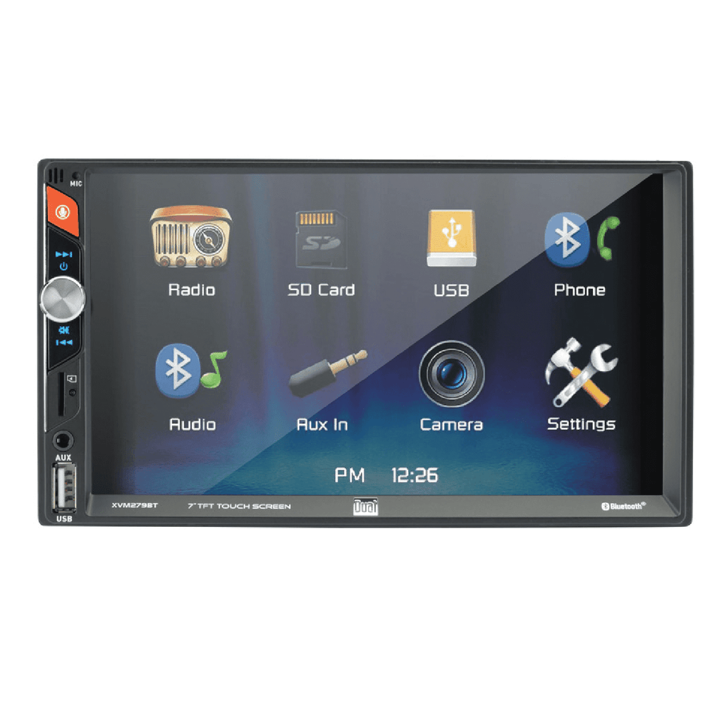 Dual Electronics 7" Double DIN Car Stereo BUNDLE with 6.5" 2-Way Speakers.  200W, LED Touch Screen, Bluetooth Connectivity, New