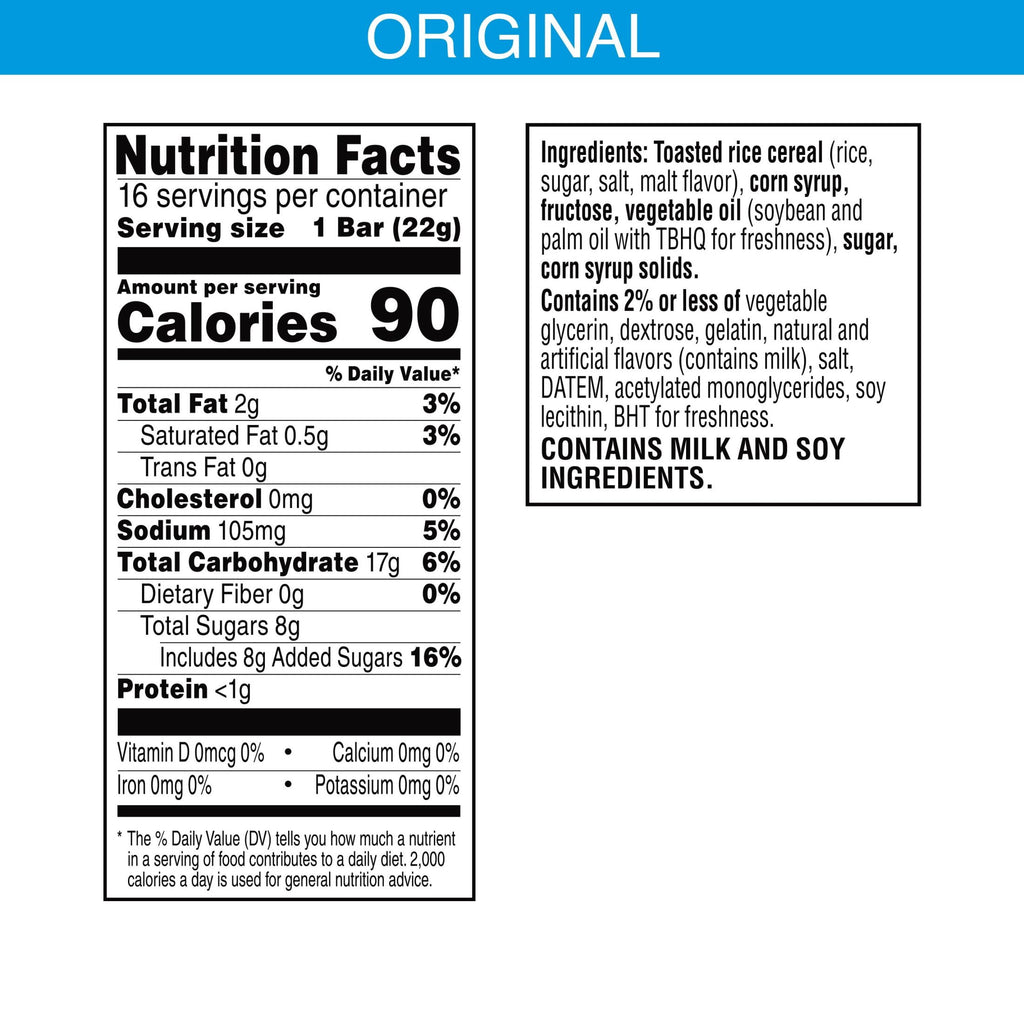 Rice Krispies Treats Original Chewy Crispy Marshmallow Squares, 12.4 oz, 16 Count