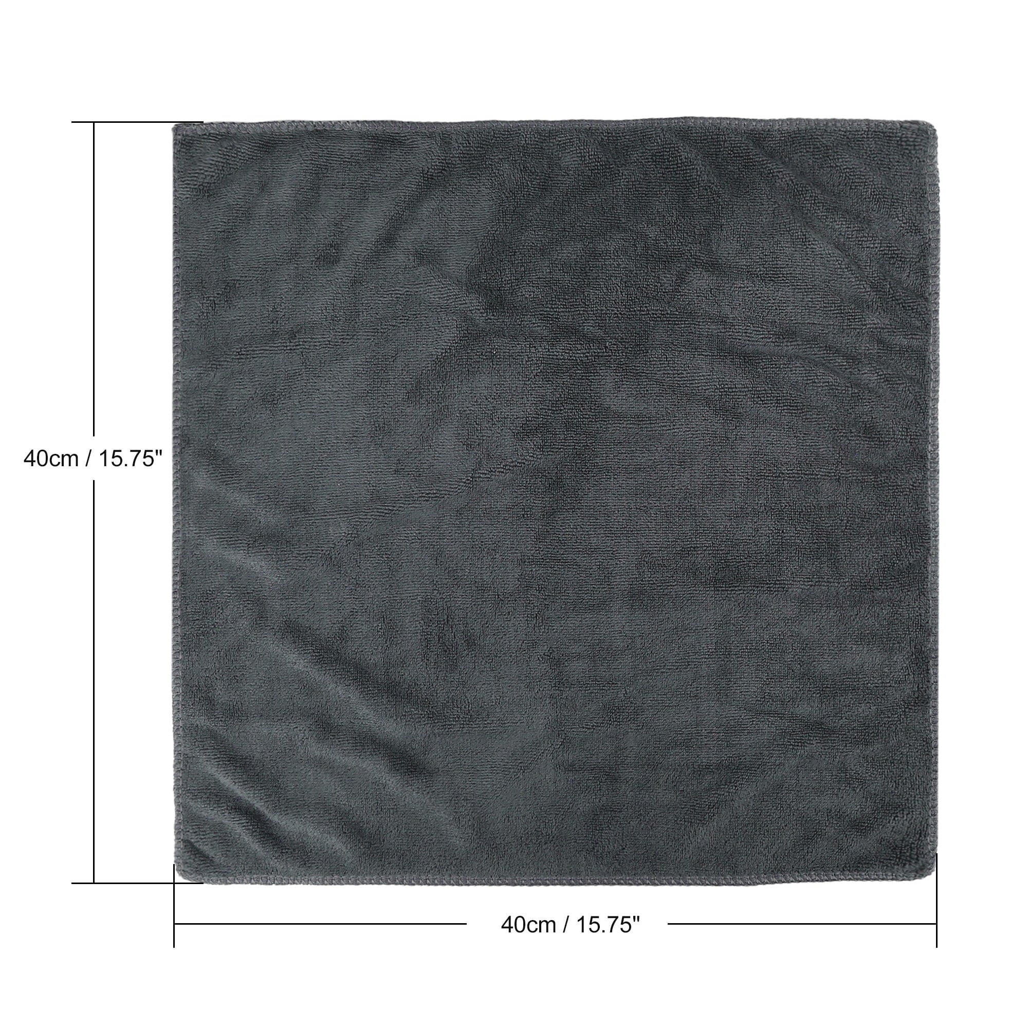 5pcs Gray 300gsm Microfiber Cleaning Cloth Absorbent Car Washing Drying Towel 40 x 40cm
