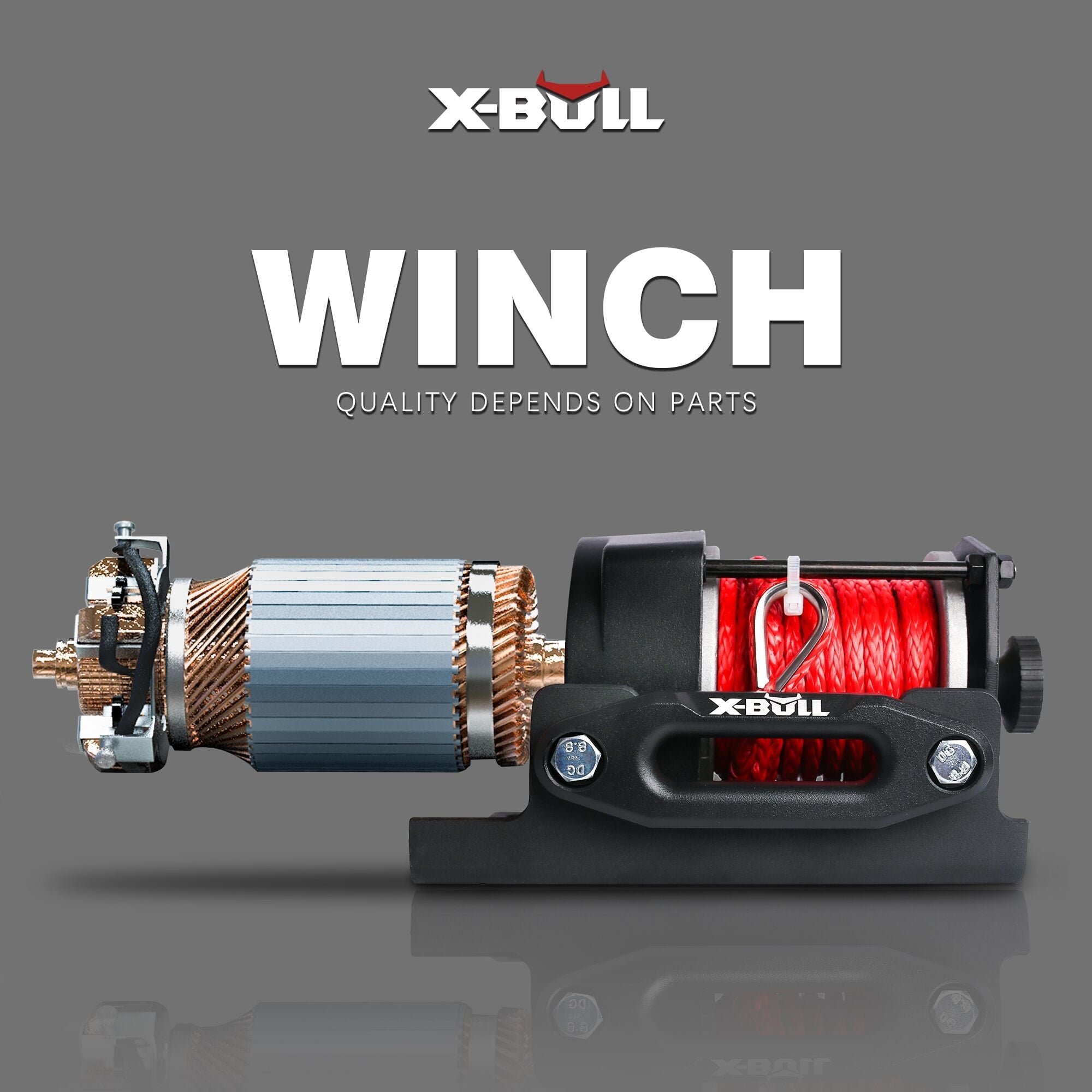 X-BULL 12V 3000LBS Electric Winch Synthetic Rope Electric Winch for Towing ATV/UTV Off Road