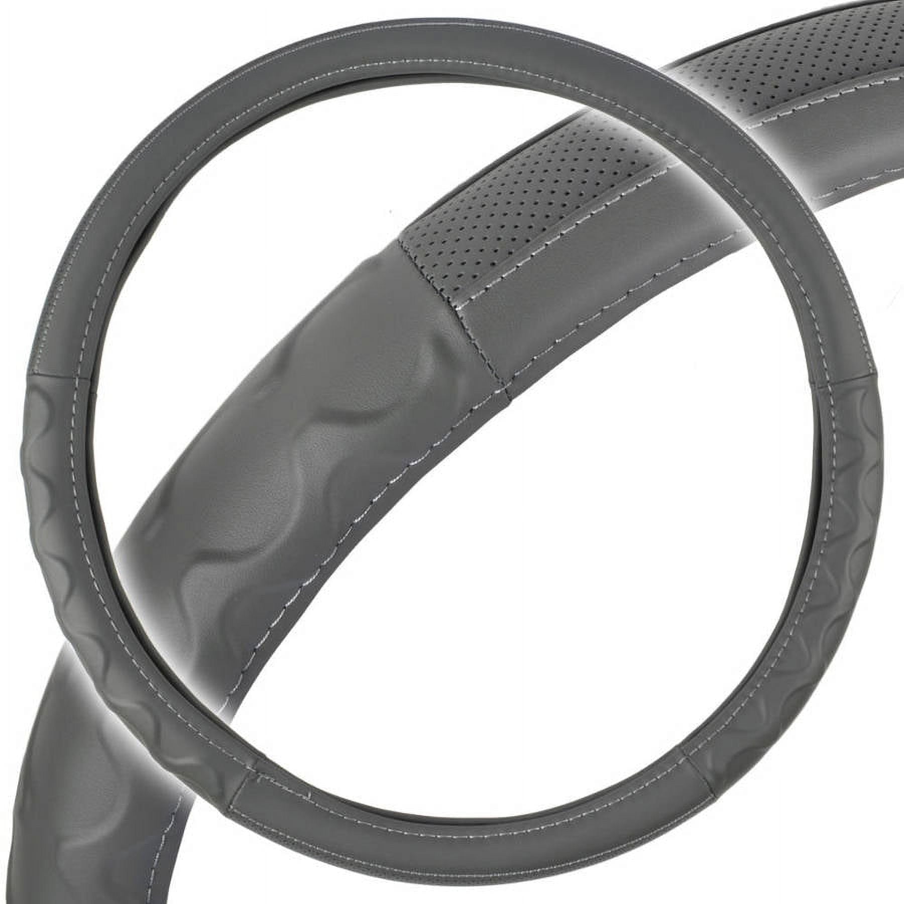 BDK Motor Trend Big Rig Car Steering Wheel Cover, Truck Trailer 18" Wheel, Black Beige Gray