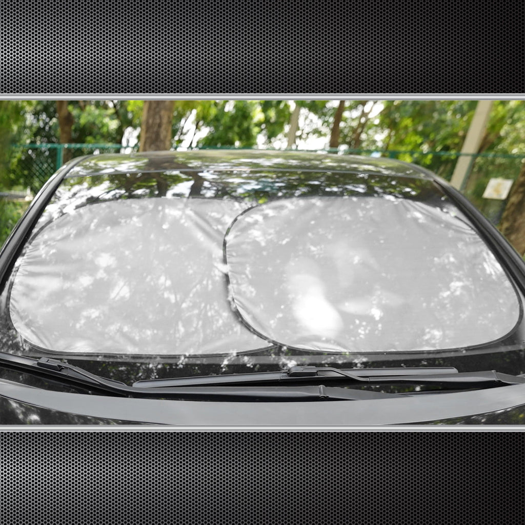 Auto Drive Black Twist Sunshade for Automotive Windshield 1 Pair, 28.5" x 31.5"