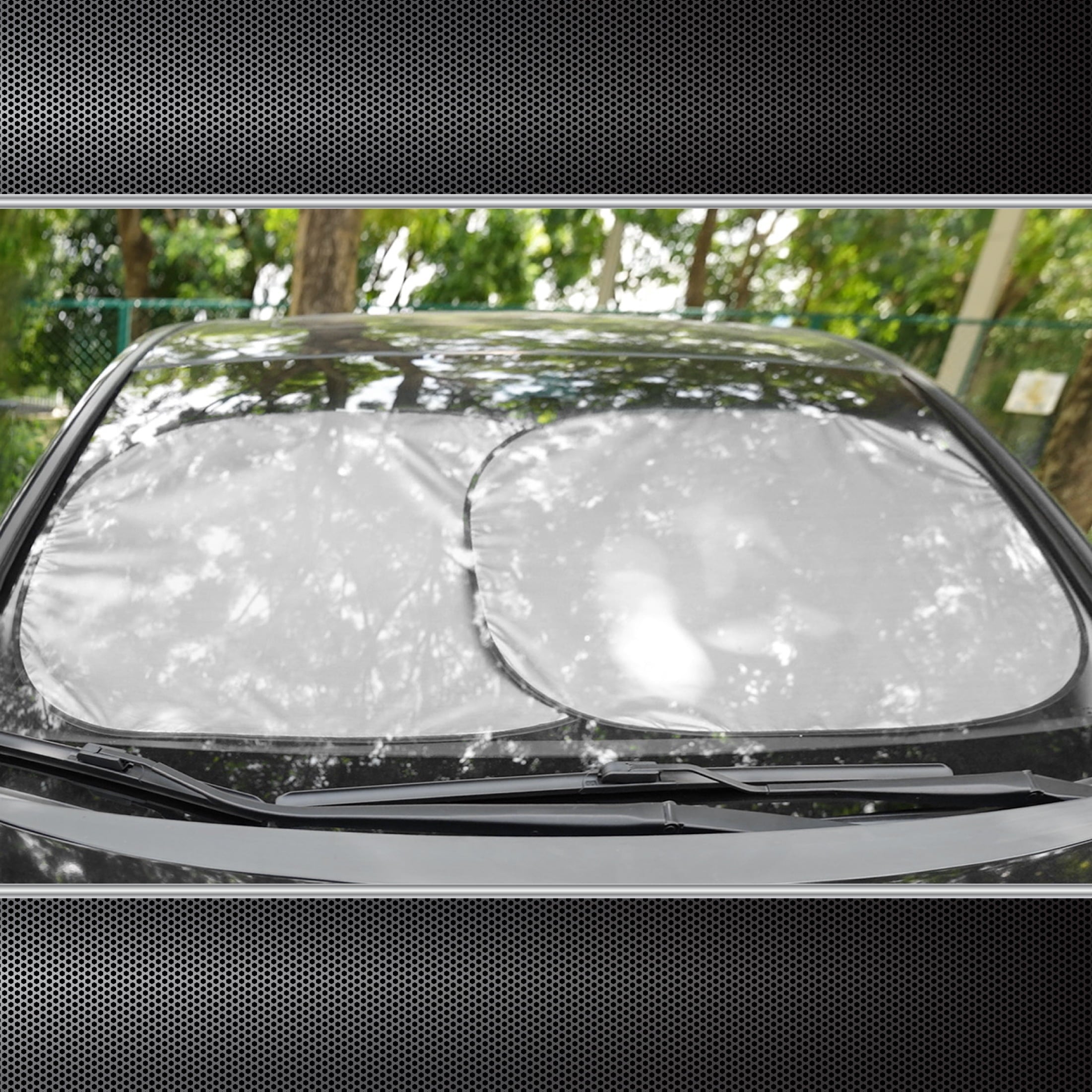 Auto Drive Black Twist Sunshade for Automotive Windshield 1 Pair, 28.5" x 31.5"