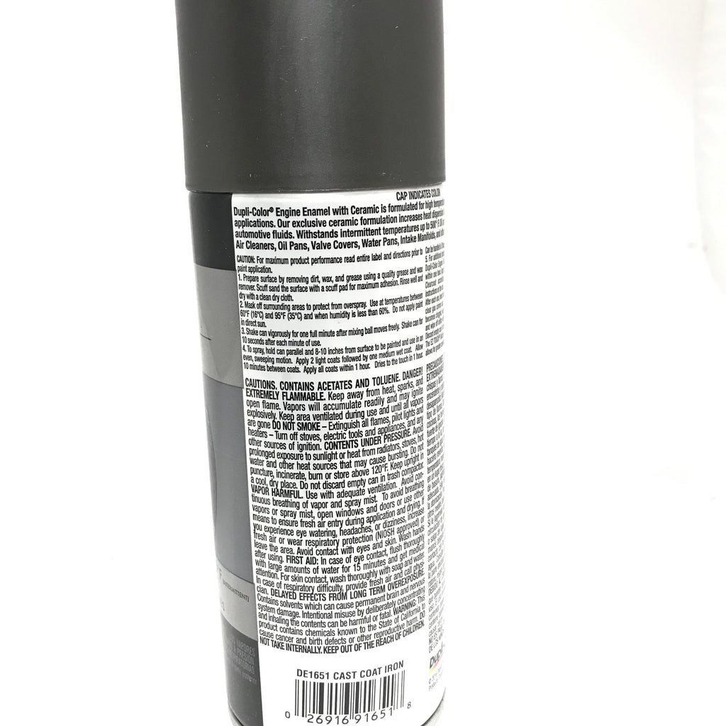 Duplicolor DE1651-6 Pack Engine Enamel with Ceramic Cast Coat Iron Color - 12 oz