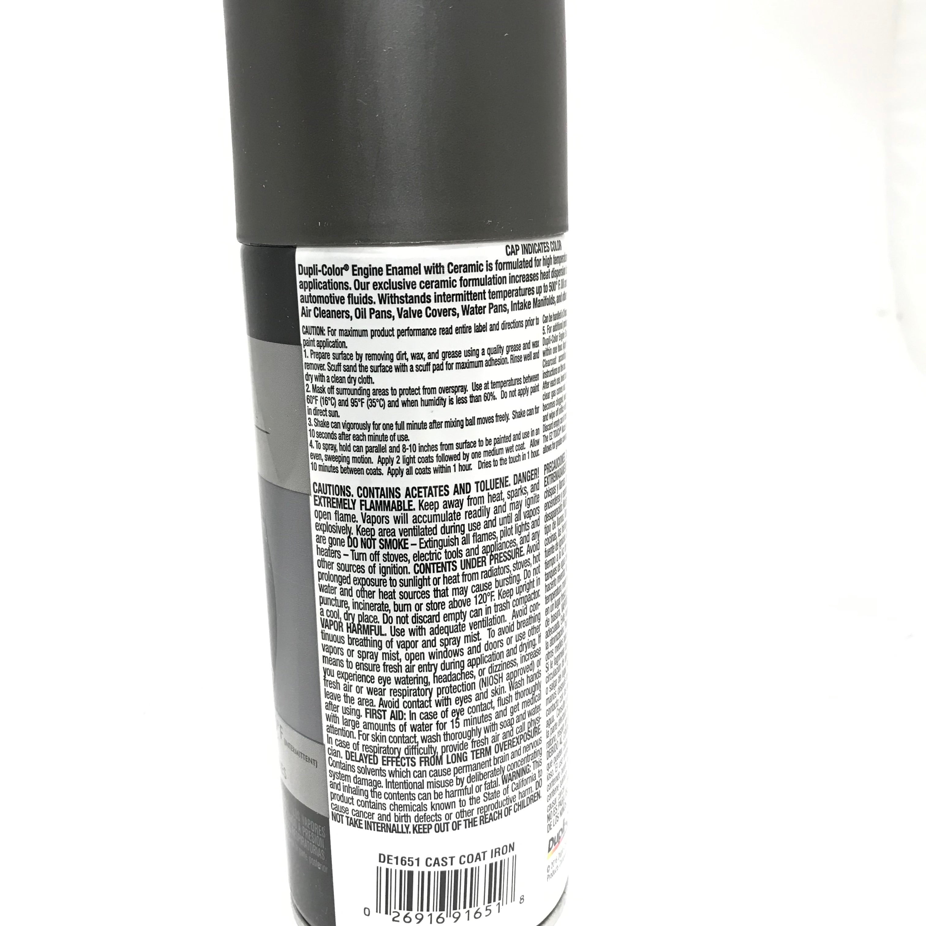 Duplicolor DE1651-6 Pack Engine Enamel with Ceramic Cast Coat Iron Color - 12 oz