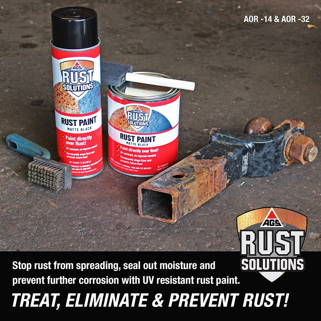 AGS Rust Solutions Matte Black Rust Paint - 14 oz Aerosol