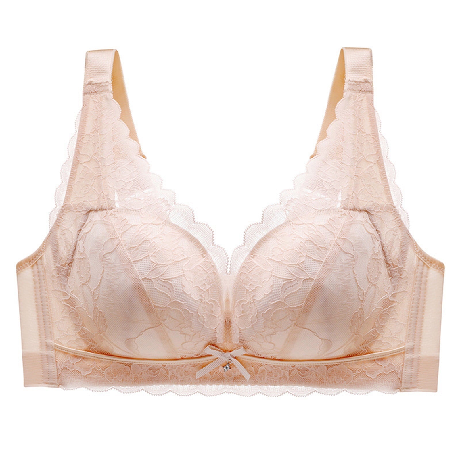 TOWED22 Womens Wireless Bra,Women's Balconette Bra Push Up Underwire Unlined See Bras Plus Size A,34/75B