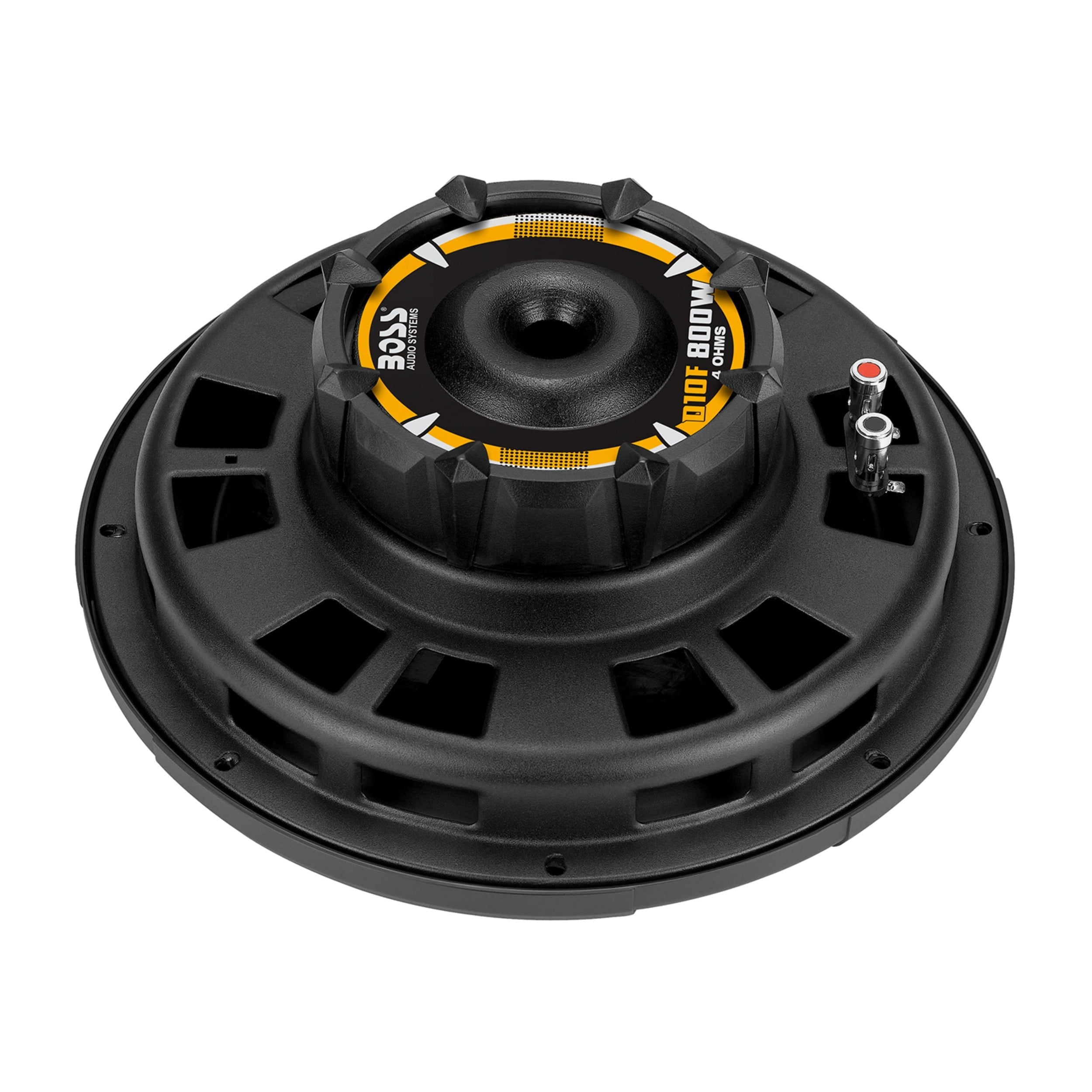 BOSS Audio Systems D10F Phantom Series 10 Inch Car Audio Subwoofer - 800 Watts Max, Single 4 Ohm Voice Coil, Sold Individually, For Truck, Boxes and Enclosures, Use With Amplifier