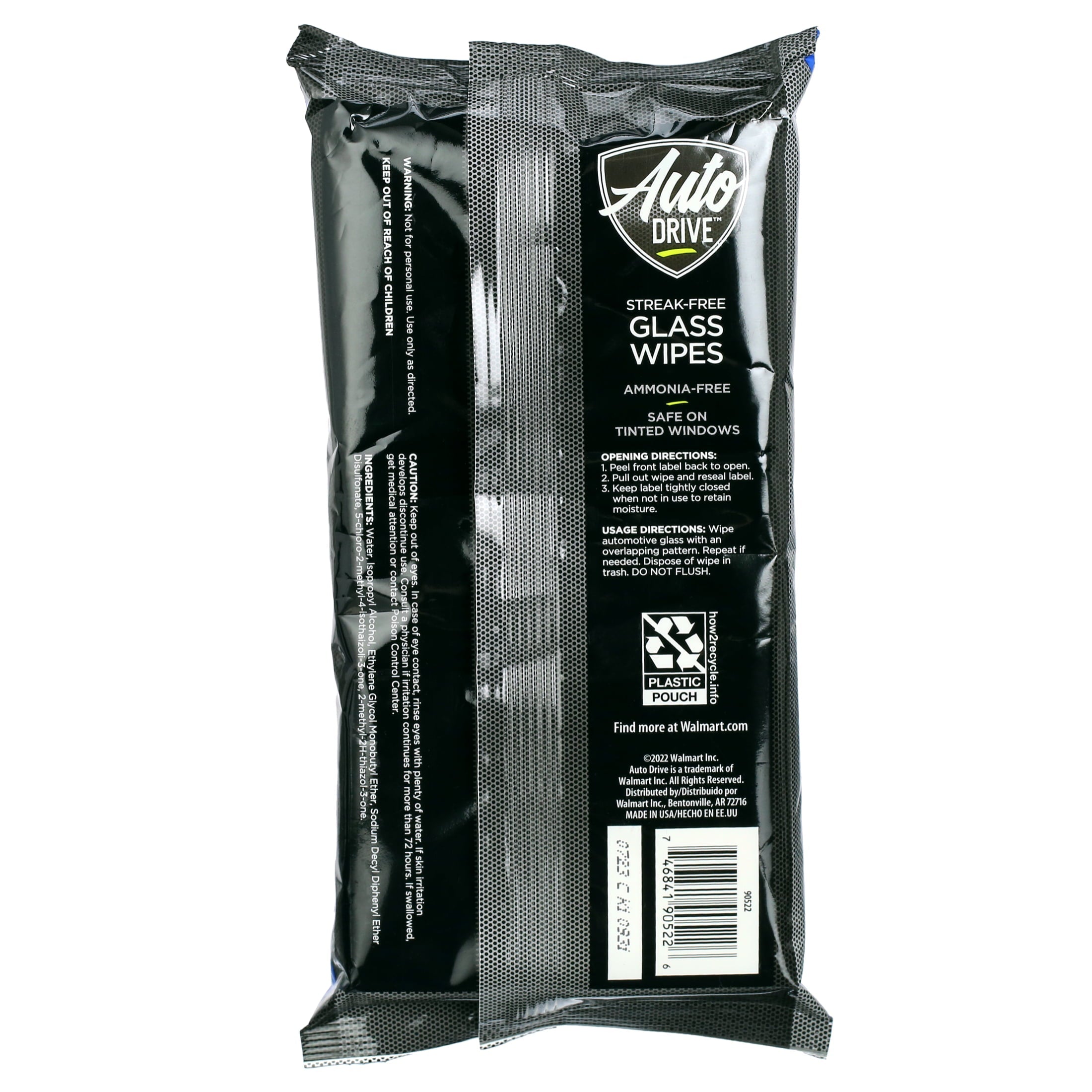 Auto Drive Streak-Free Glass Wipes - Ammonia Free Formula (30 Count)