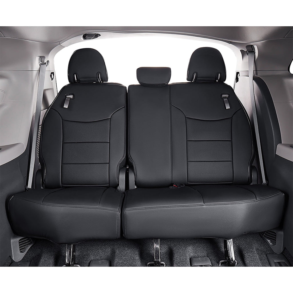 EKR Custom Fit Sienna Car Seat Covers for Toyota Sienna LE,XLE,SE,XLE Premium 2011-2020-Three Row,Breathable Leatherette Auto Seat Covers(Full Set,Black)