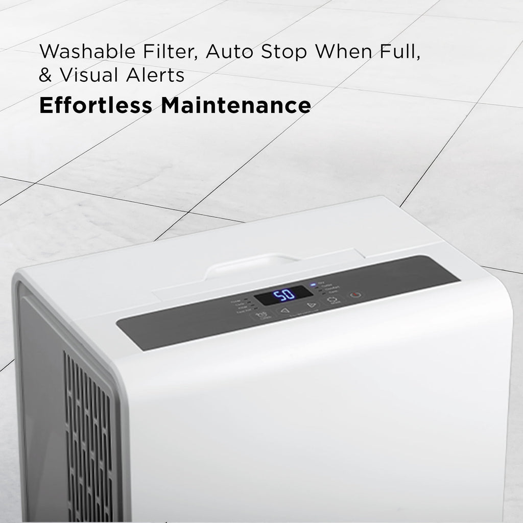 TCL 25 Pint Smart Dehumidifier, White, W25D92