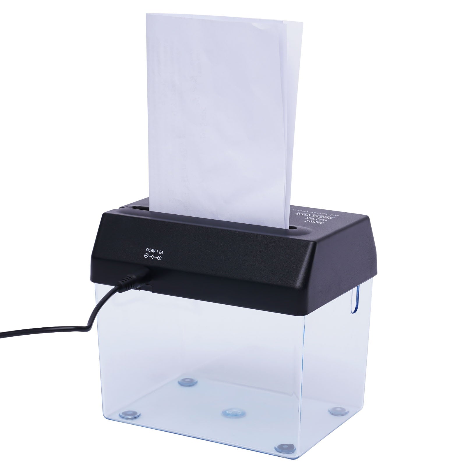 Loyalheartdy Desktop Paper Strip-Cut Small Mini USB Shredder for Home Office
