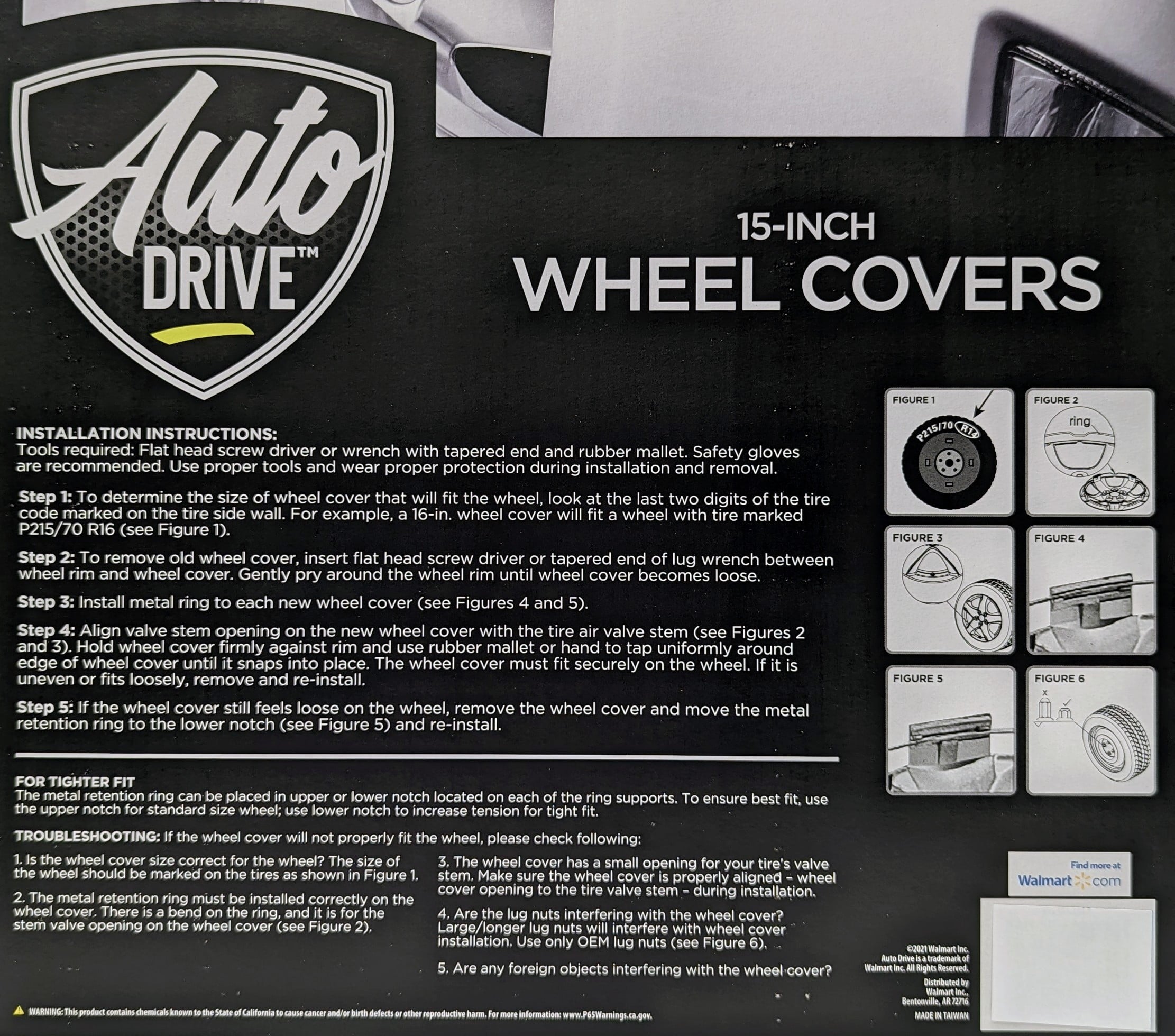 15-inch Wheel Cover, Silver Alloy Finish, Auto Drive Brand, ABS Plastic Material, Mfg Part No. KT1037-15SL
