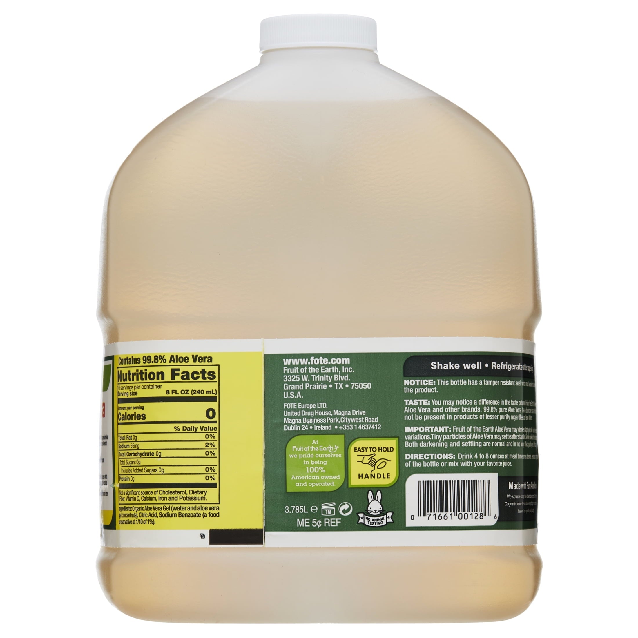 Fruit of the Earth Health & Wellness Aloe Vera Drink, 128 fluid ounces