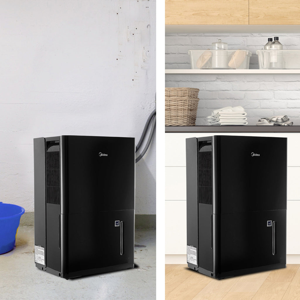 Midea 50-Pint Smart Dehumidifier with Pump - Wet Rooms, Energy Star, Black, MAD50PS1WBL
