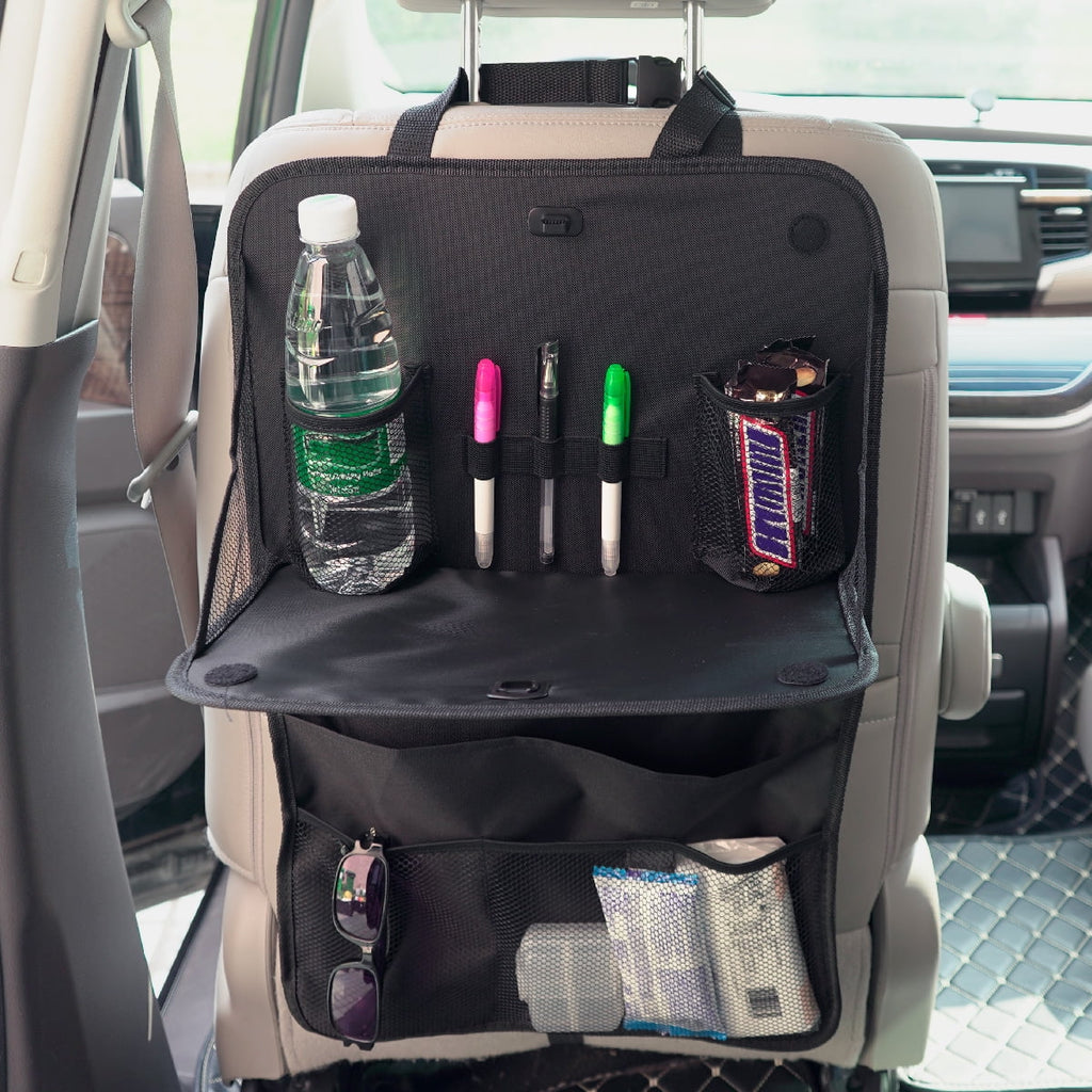Auto Drive Black Multi-Pocket Backseat Organizer Fits On All Type Vehicles 1 Pack, 23.43"*15.16"