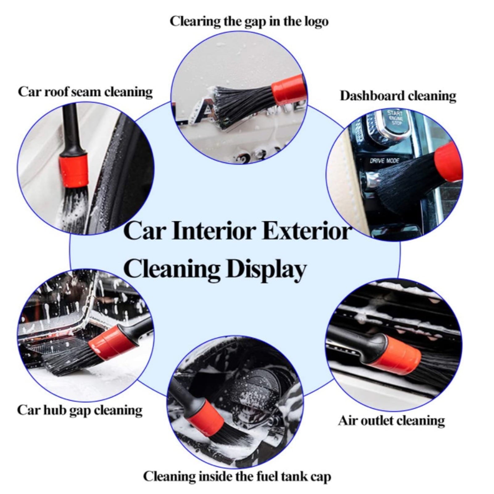 CACAGOO 26 PCS Drill Brush Attachments Car Detailing Brush Kit Automotive Cleaners