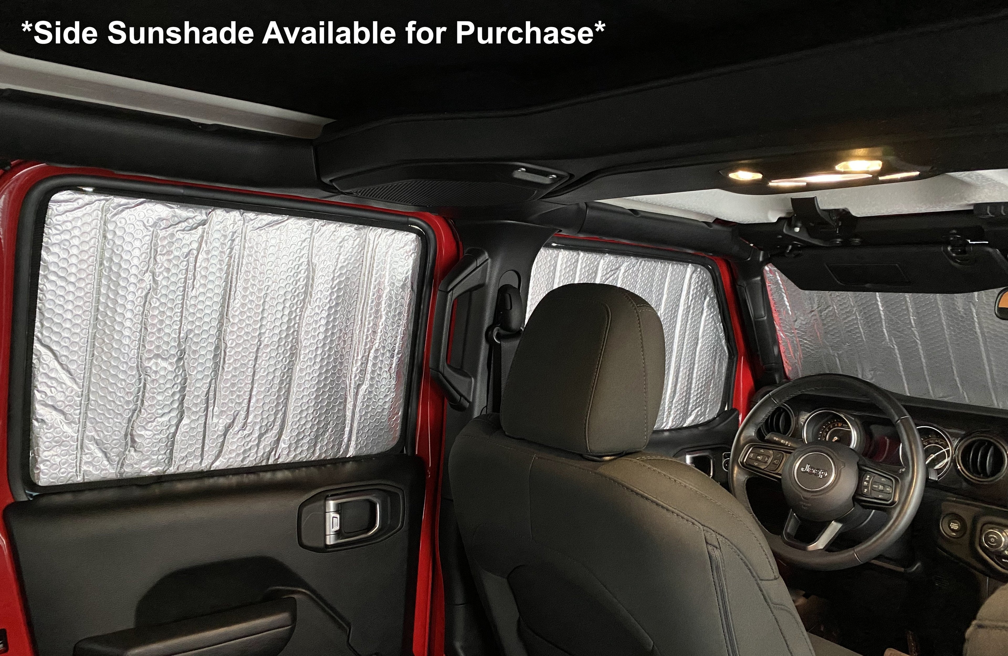 Windshield Sunshade for 2018-2024 Jeep Wrangler 2 Door 4 Door - No Mirror on Windshield & No Sensor