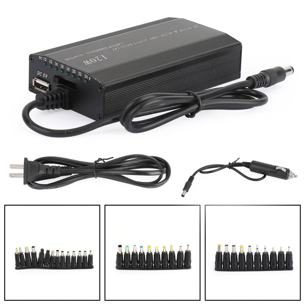 Mad Hornets 120W Car Home 34 Tips Power Supply Adapter Charger for Laptop Notebook US Plug Universal with Multiple Protection Function for Phones Digital Products