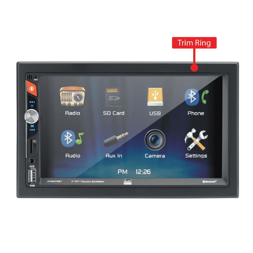 Dual Electronics 7" Double DIN Car Stereo BUNDLE with 6.5" 2-Way Speakers.  200W, LED Touch Screen, Bluetooth Connectivity, New