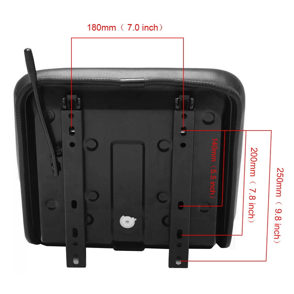 ANQIDI General Compact Tractor Seat Adjustable Suspension Seat with Brackets for Tractor Digger (Black)