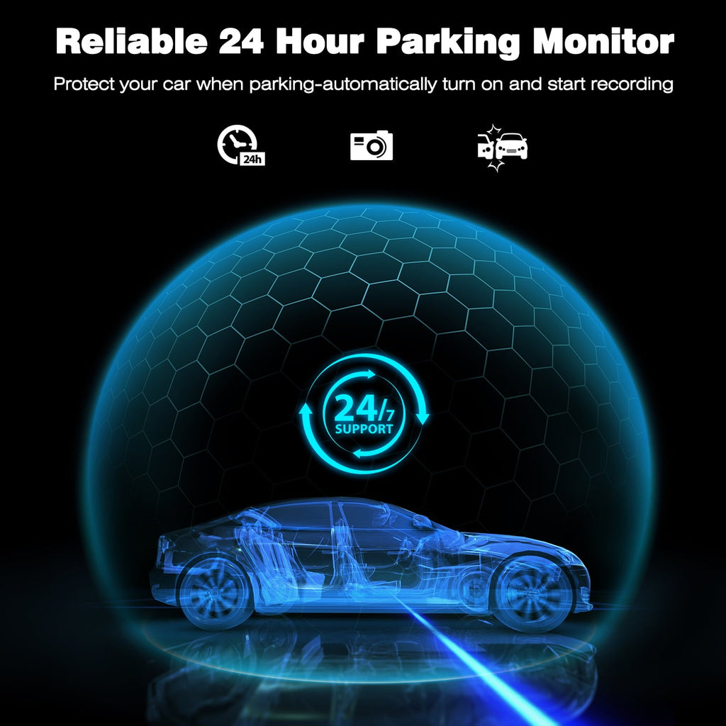 4K Dash Cam Front Rear Car Camera with Night Vision, Campark 3" IPS Screen Supercapacitor Camera for Car, with Parking Monitoring, Loop Recording, G-Sensor, Screen Saver