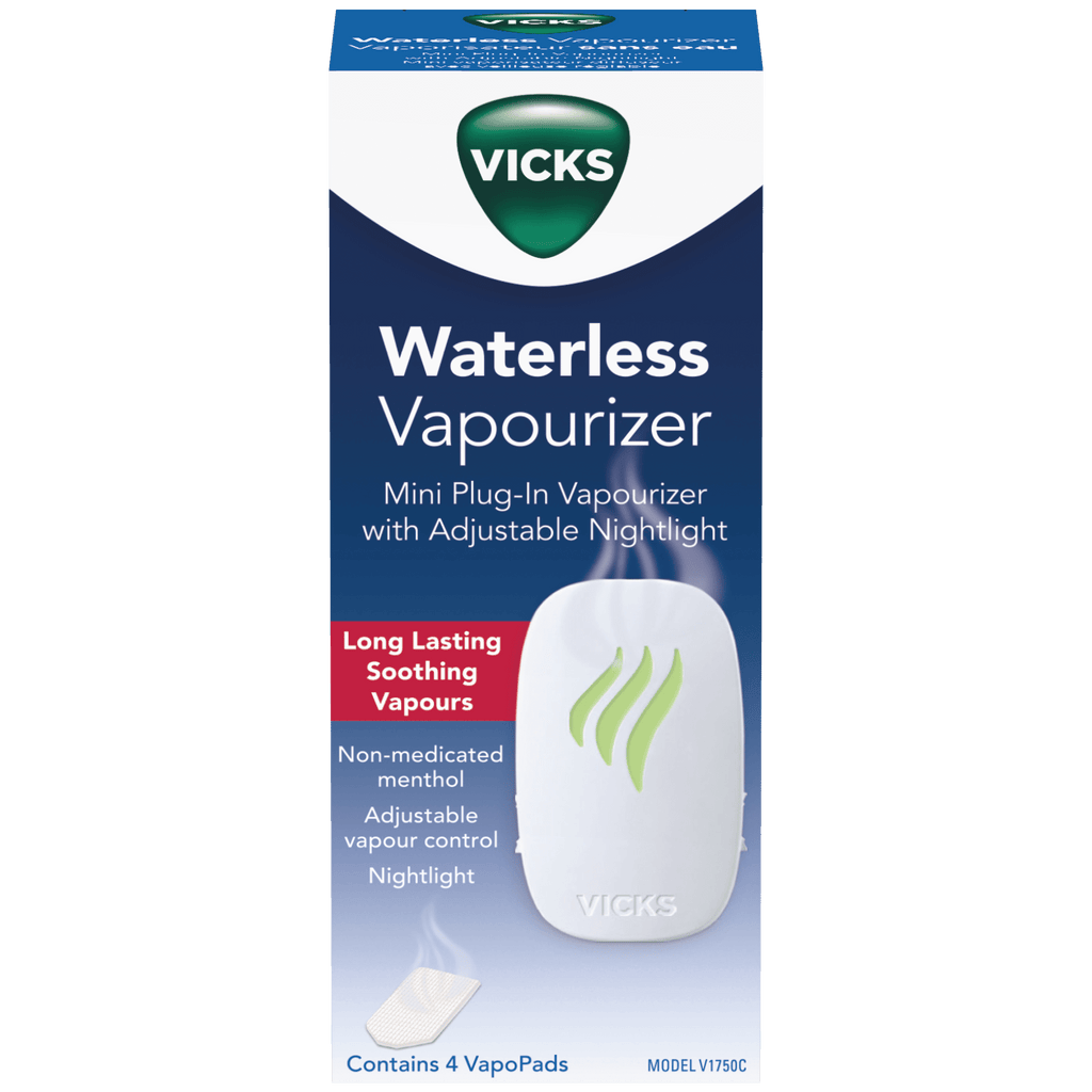 Vicks Plug-in Waterless Vaporizer with Nightlight, 100 sq ft, V1750