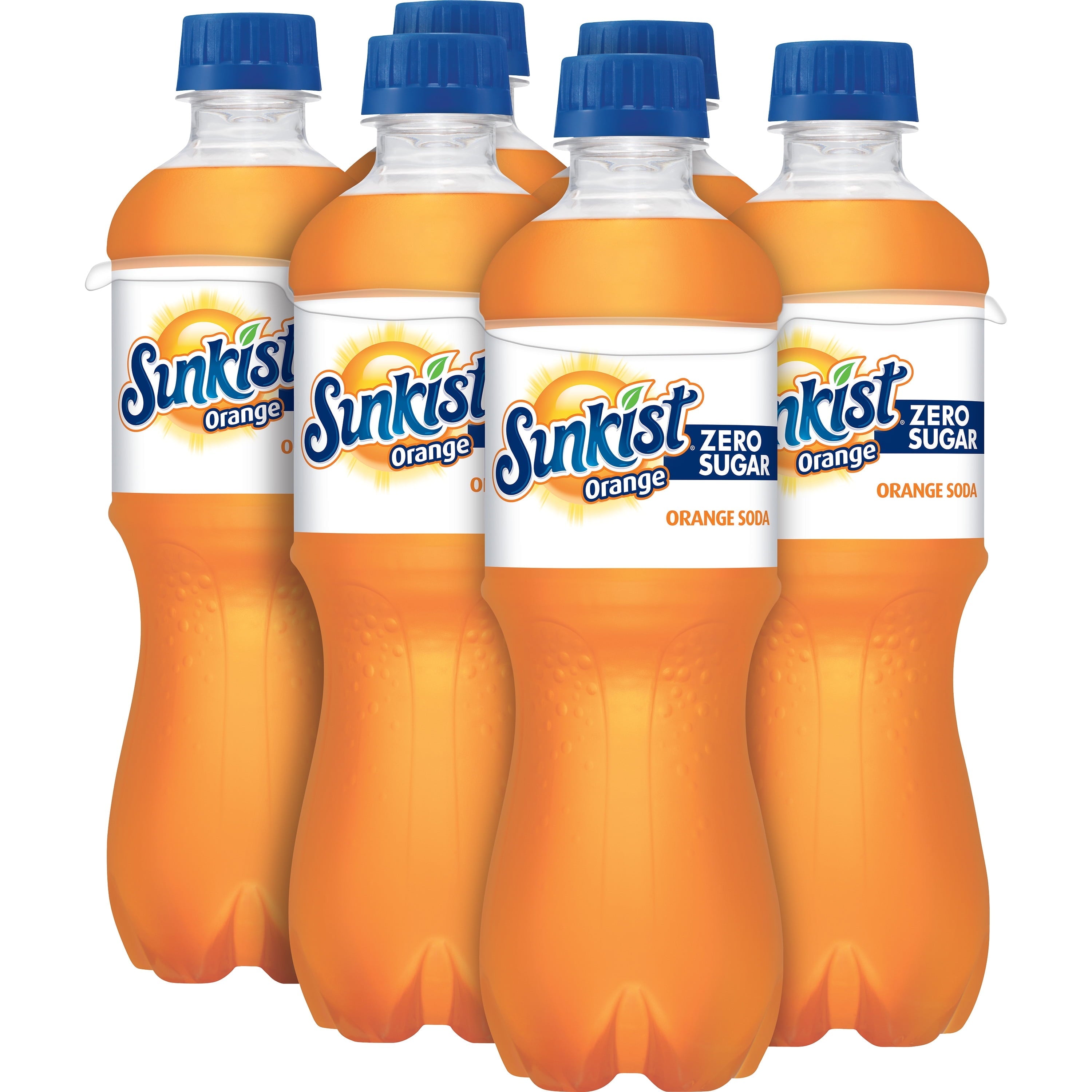Sunkist Zero Sugar Orange Soda, .5 L bottles, 6 pack