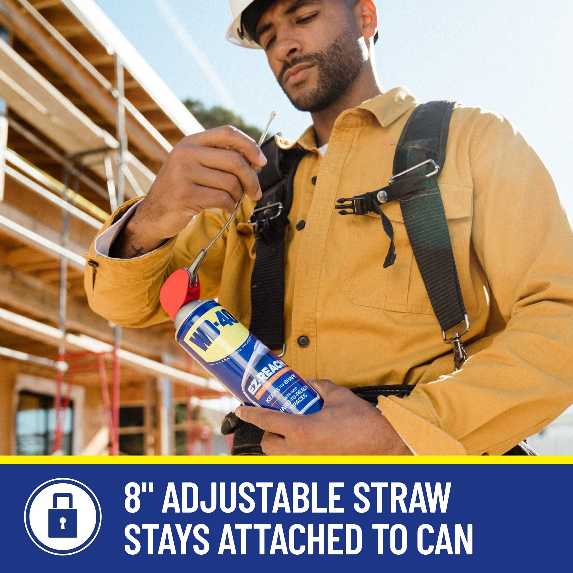 WD-40 EZ-REACH, Original WD-40 Formula, Multi-Purpose Lubricant Spray with 8 in. Flexible Straw, 14.4 oz.