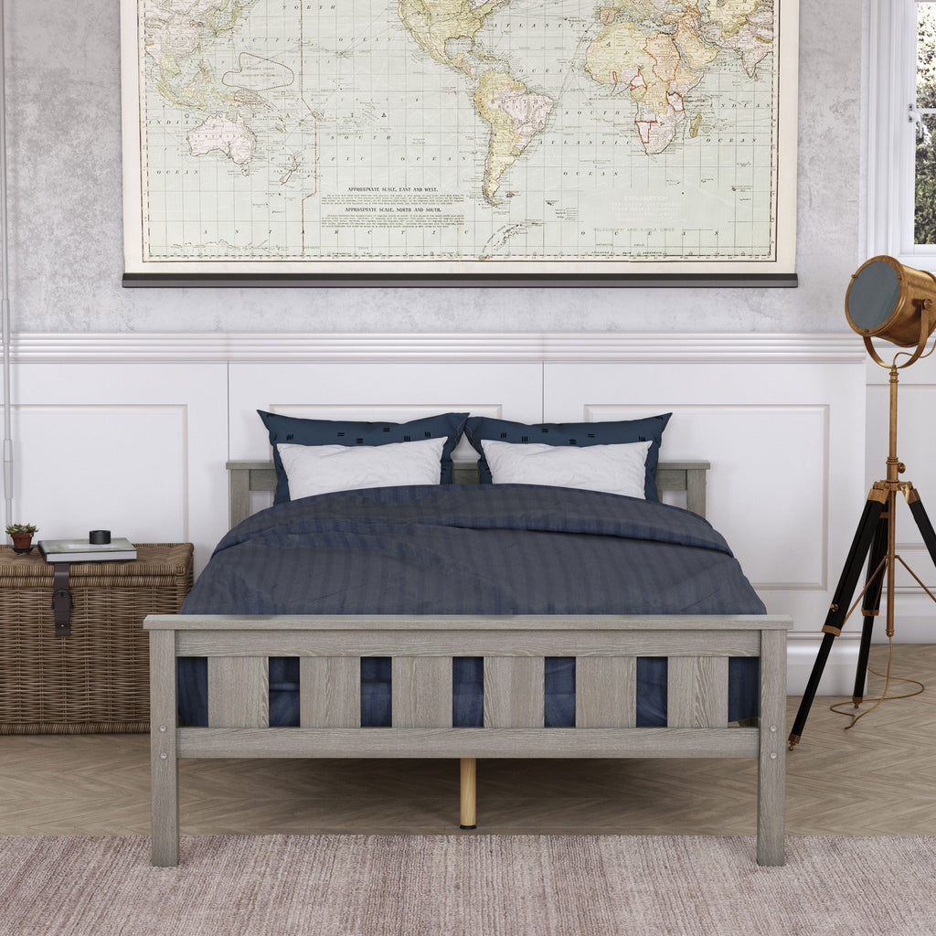 Better Homes & Gardens Kane Wooden Platform Bed, Full Size, Gray