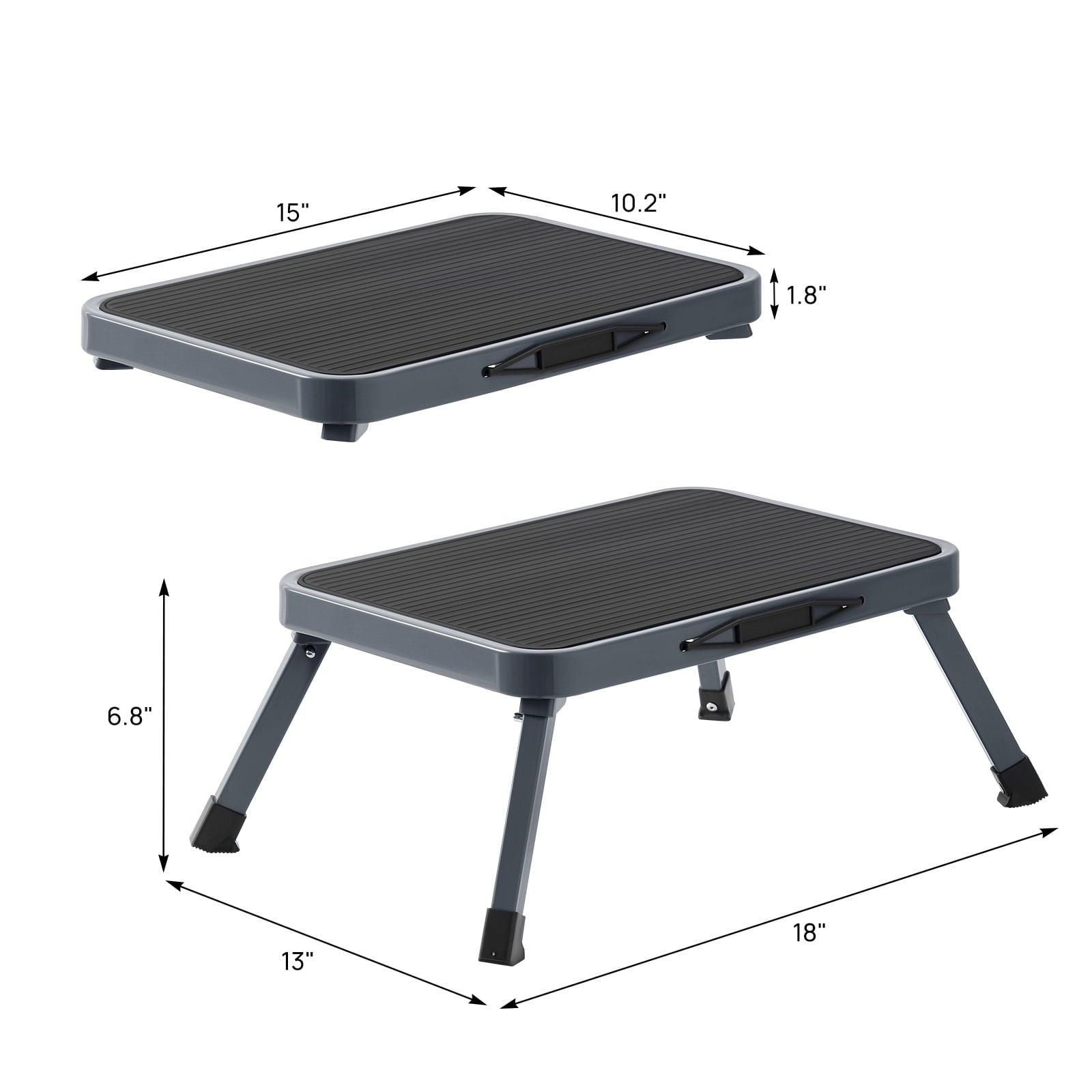 Ollieroo Portable Step Stool Lightweight Folding Steel Step Ladder with Non Skid Rubber Platform One Step 330- Pound Capacity