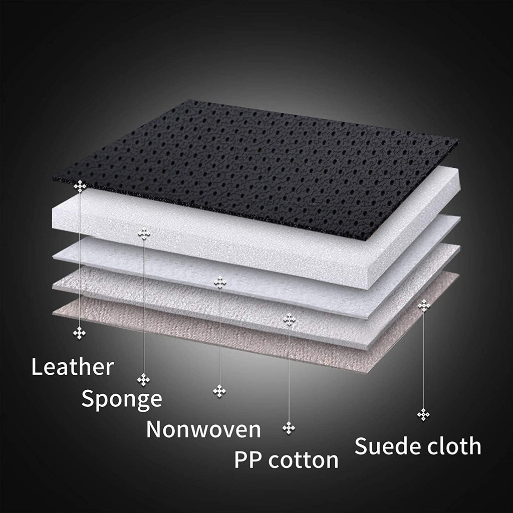 Coverado Front Seat Covers 6 Pieces, Waterproof Nappa Leather Car Seat Protectors Auto Interior, Universal Fit for Most Sedans SUV Pick-up Truck, Black