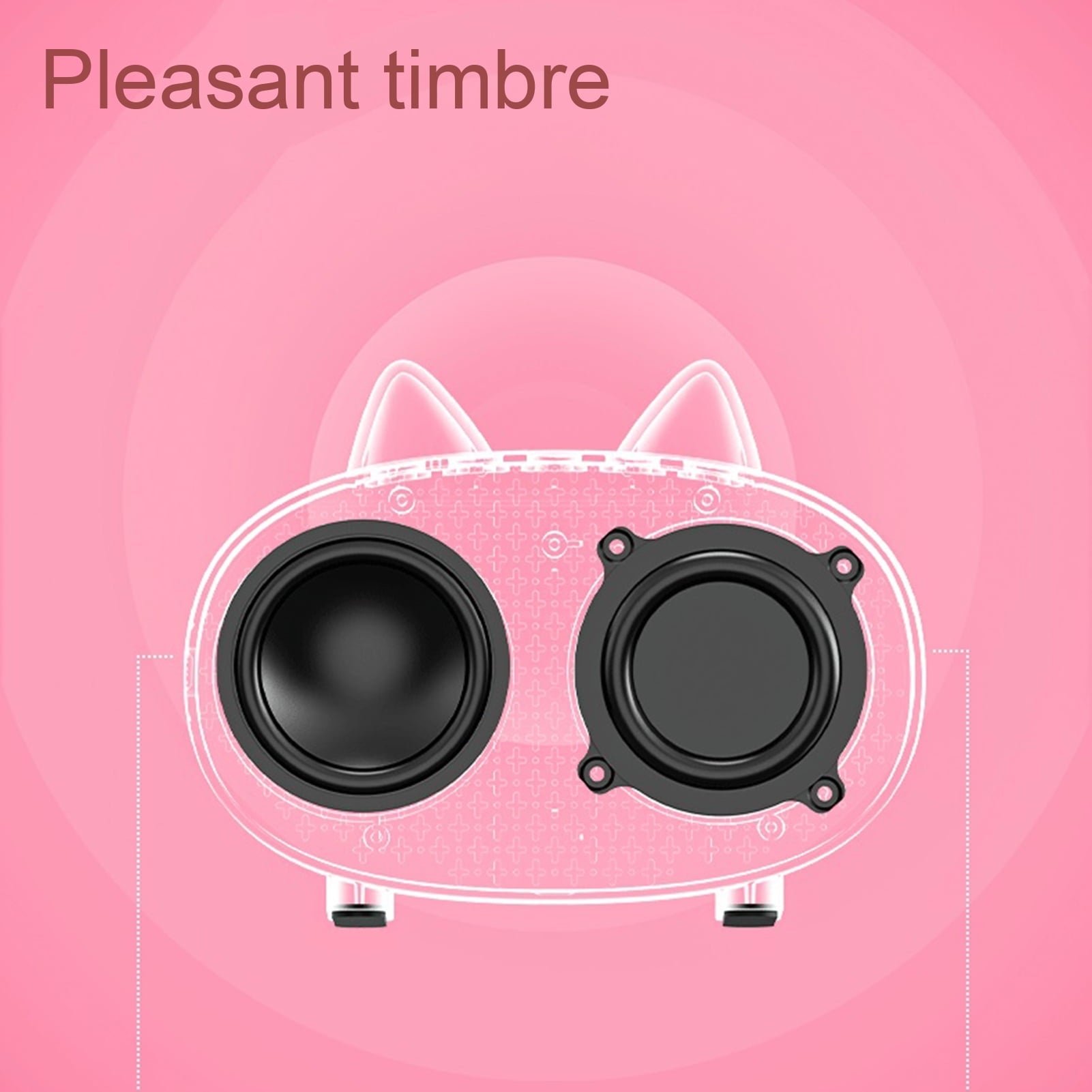 Deyuer Bluetooth-compatible Speaker Mini Portable Alarm Clock Cute Cartoon Cat Wireless Loudspeaker for Outdoor