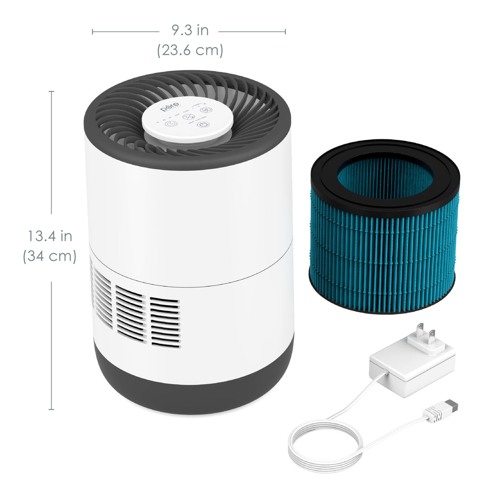 Pure Enrichment® MistAire™ Eva - Mist-Free Evaporative Humidifier (2.8L) with Filter, 4-Speeds, Large Room Coverage up to 500 sq. ft., and Auto Shut-Off Timer