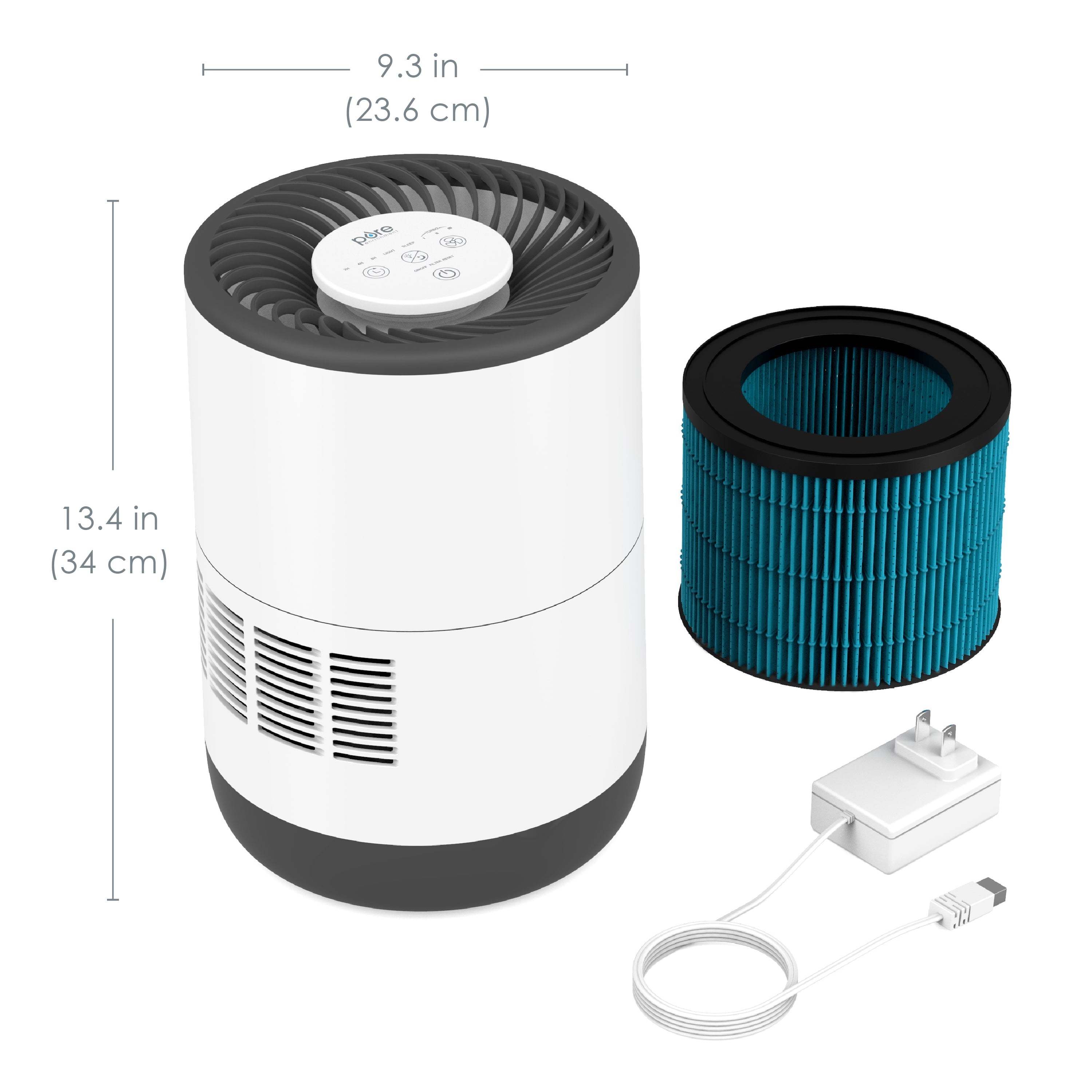 Pure Enrichment® MistAire™ Eva - Mist-Free Evaporative Humidifier (2.8L) with Filter, 4-Speeds, Large Room Coverage up to 500 sq. ft., and Auto Shut-Off Timer