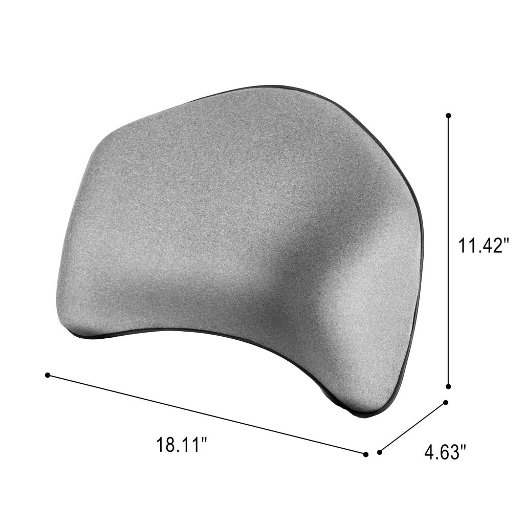 Auto Drive 1PC Ergonomic Lumbar Support Memory Foam Polyester Grey - Universal Fit, 22CU05