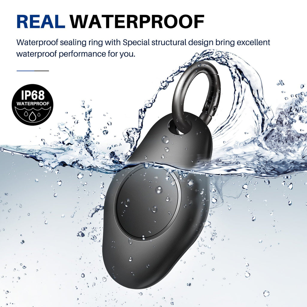 [4 Pack] AirTag Holder Keychain, IPX7 Waterproof Protective Air Tag Holder, Dropproof AirTag Keychain Cover, Full-Body Shockproof, Anti-Scratch, AirTag Case for Keys, Black