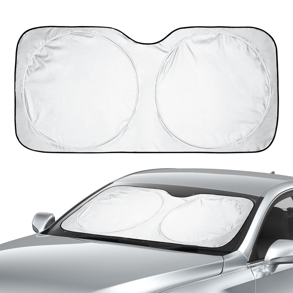 Auto Drive Double Rings Windshield AD22D-83 Twist Sun Shade 1 Pack, 63"x29.5"
