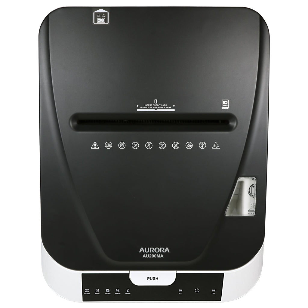 Aurora GB Commercial Grade 200-Sheet Auto Feed Micro-Cut Paper Shredder with Pullout Basket