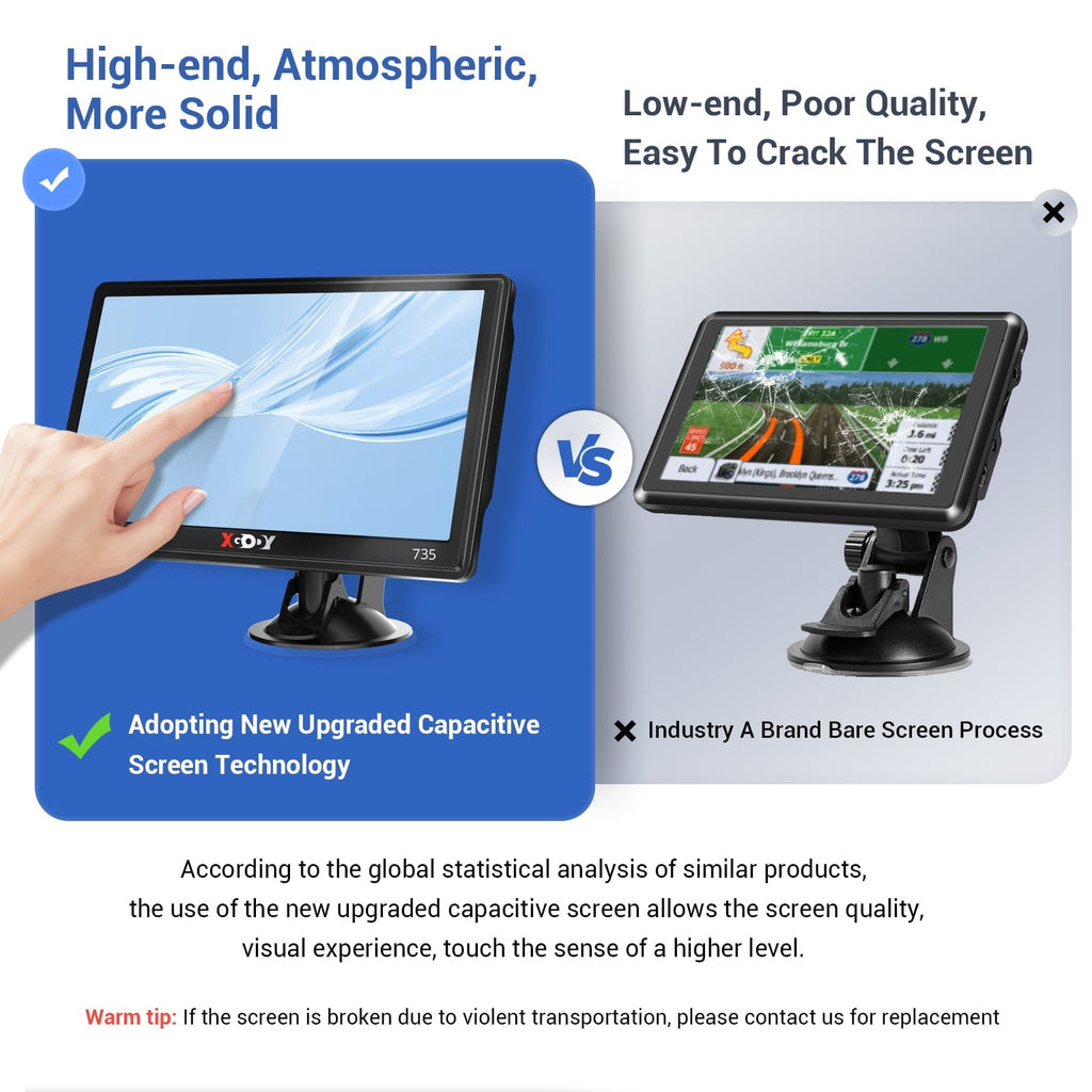 XGODY Truck GPS with Bluetooth 9 Inch Big Screen 256M+8GB GPS Navigation for Car GPS Navigation Trucker GPS with Lifetime Free Map Update