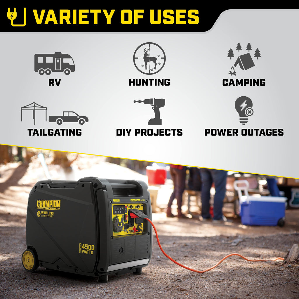 Champion Power Equipment 4500-Watt Portable Gasoline Inverter Generator with Wireless Remote Start