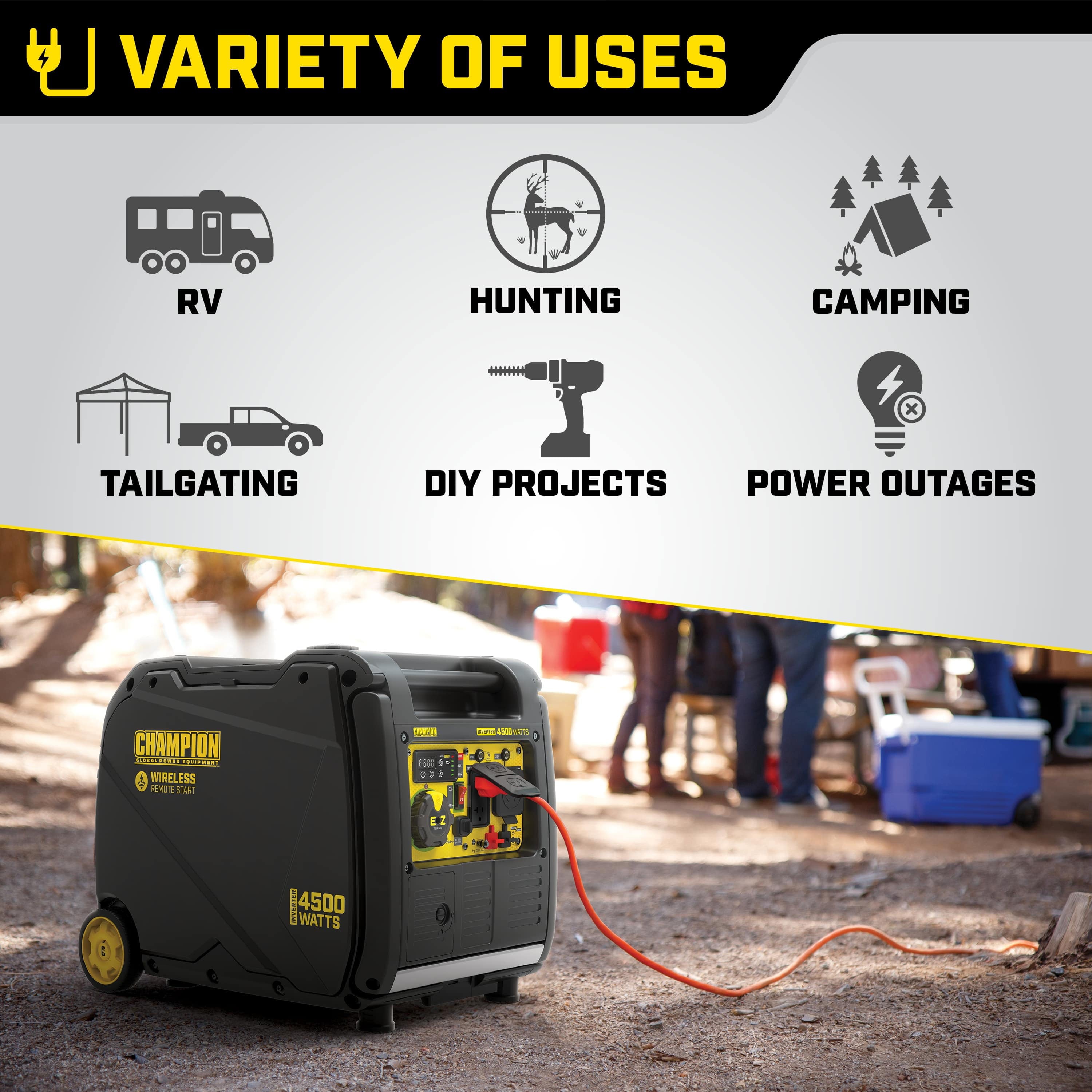 Champion Power Equipment 4500-Watt Portable Gasoline Inverter Generator with Wireless Remote Start
