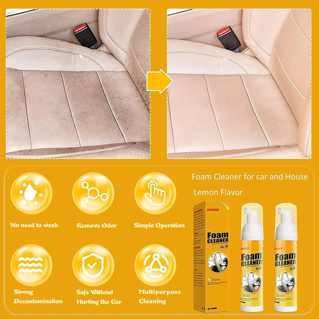 Car Magic Foam Cleaner, Foam Cleaner for Car, Foam Cleaner All Purpose, Neat Freakz Multi-Purpose Foam Cleaner, Powerful Stain Removal Kit (100ml, 3pcs)