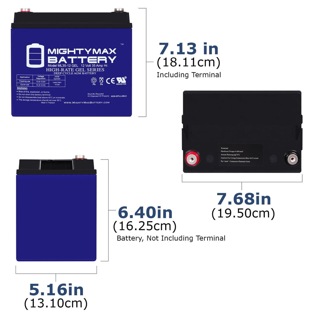 12V 35AH GEL Battery for U1 One New Wheelchair Deep Cycle
