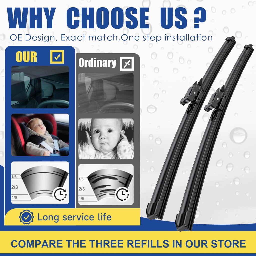 ANRDDO 3 Wipers Factory 26"+22"+11" for Ford Explorer 2011-2018 Original Equipment Replacement Front and Rear Windshield Wiper Blade (Set of 3)