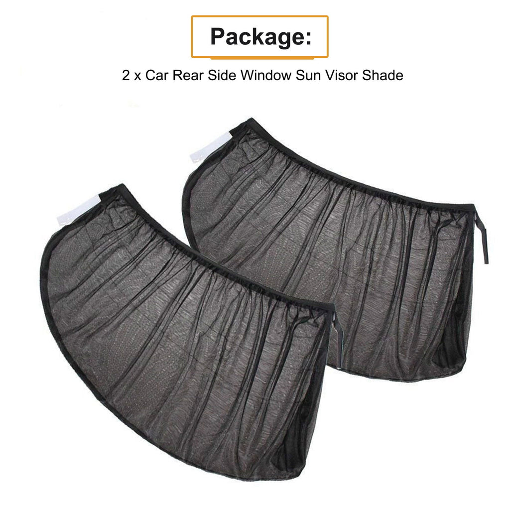 2pcs Car Rear Side Window Sun Visor Shade, EEEkit Mesh Cover Shield Sunshade UV Protector, Foldable Car Side Window Sunshade Universal Fit for Car, Trucks, and SUV