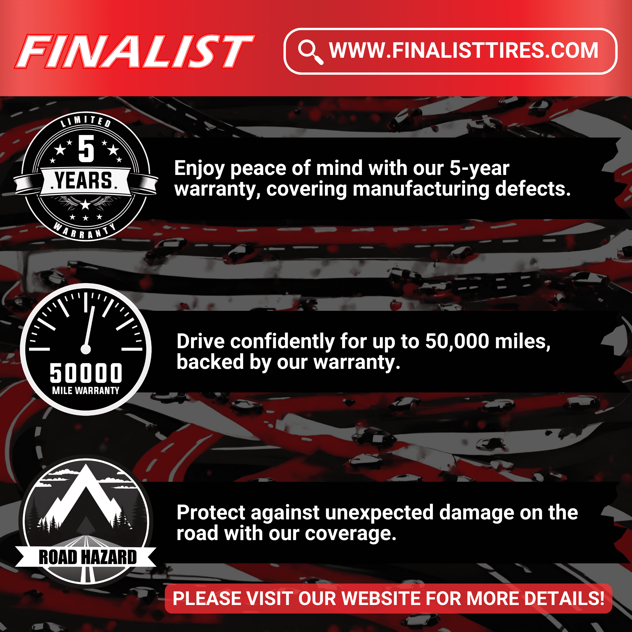 Finalist Terreno A/T LT225/75R16 10 Ply 115S Load Range E SUV Light Truck All Season All Terrain Tire 225/75/16 (Tire Only)