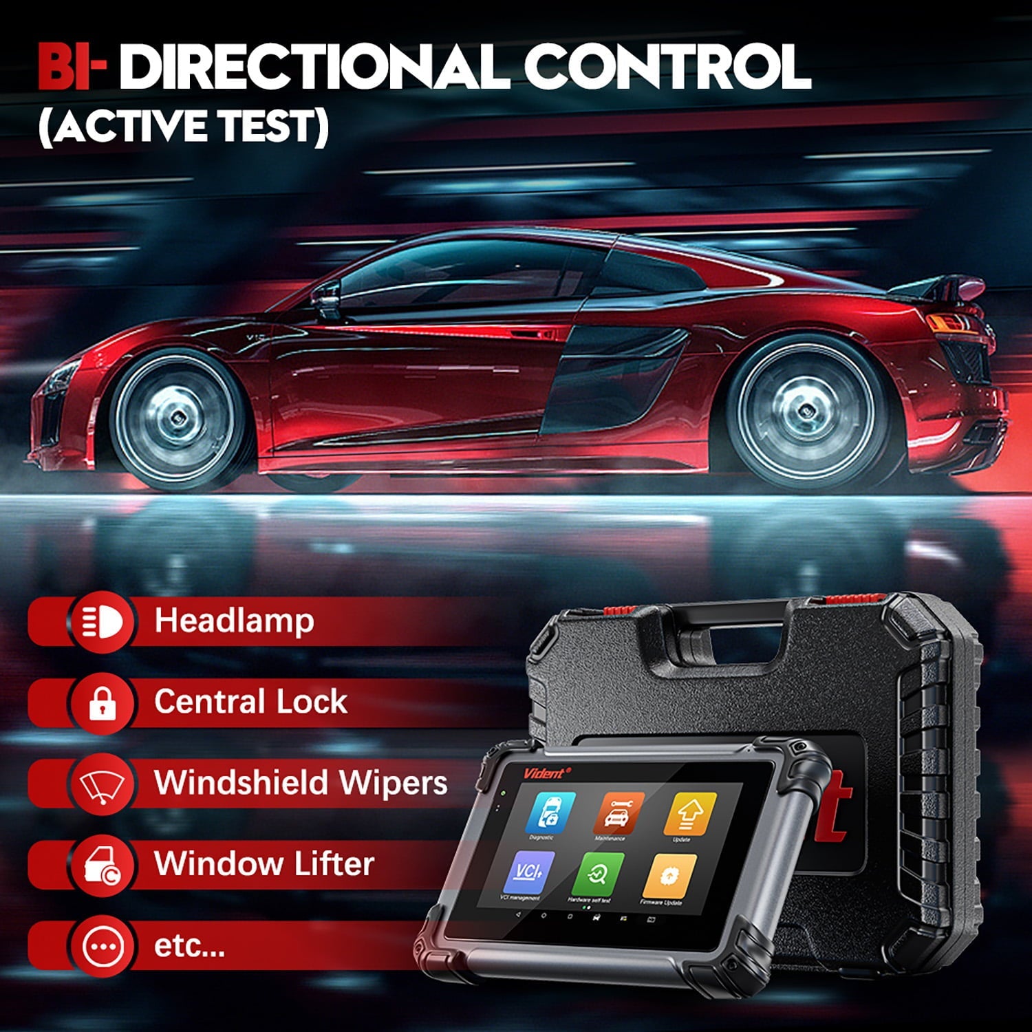 Vident iSmart 800 Pro BT Automotive Scan Tool, Full System Bi-Directional Car Scanner, 40+ Services Bluetooth Version