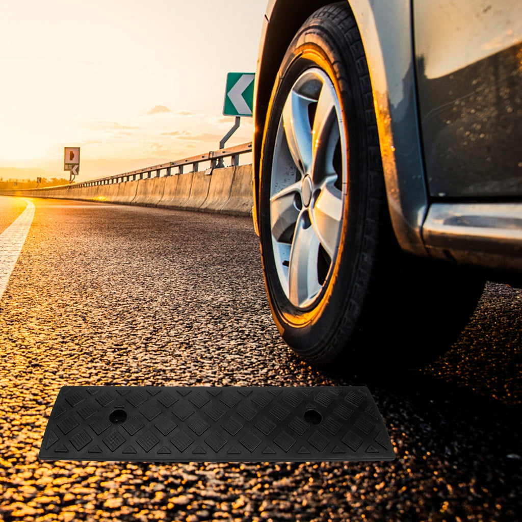 Rubber Curb Ramp Heavy Duty Rubber Threshold Ramp 10 Ton Car Vehicle Curbside Driveway Ramp for Loading Dock Sidewalk Wheelchair